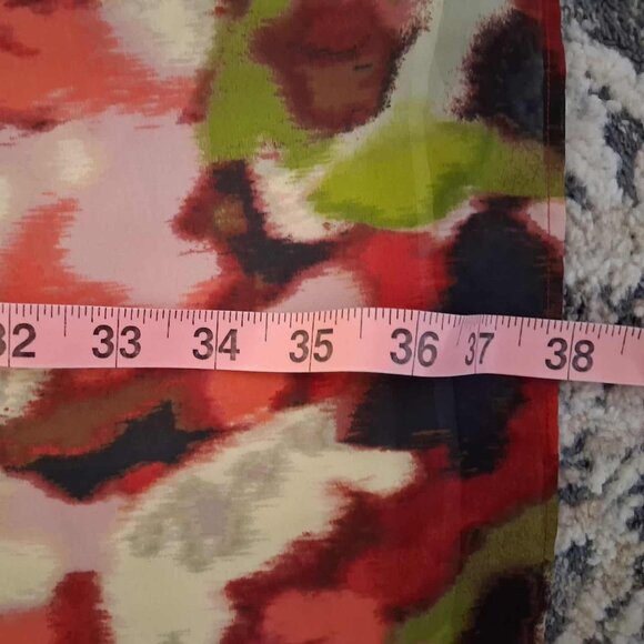 LOFT Sleeveless Floral Ruffle Neck dress - Multi Color Size 8P - Picture 4 of 5